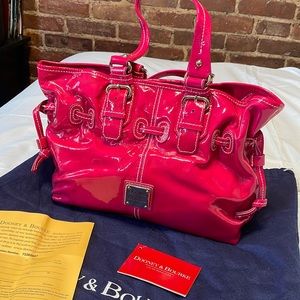 Dooney & Bourke Small Leather Chiara Bag - Fuschia with Gold Hardware - NWT